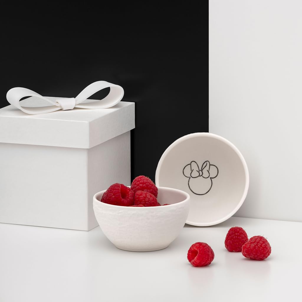 Villeroy & Boch Manufacture Rock blanc – Mickey Mouse – Dipschalen 6er Set, weiß, spülmaschinenfest, Schieferoptik in Weiß mit Disney Mickey Mouse Kreidedekor, Premium Porzellan