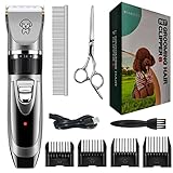 Hundeschermaschinen Akku-Rasierer für Hunde Hundehaarschneider Haustierpflege-Trimmer Elektrische Katzenschere für alle Haustiere (Schwarz)