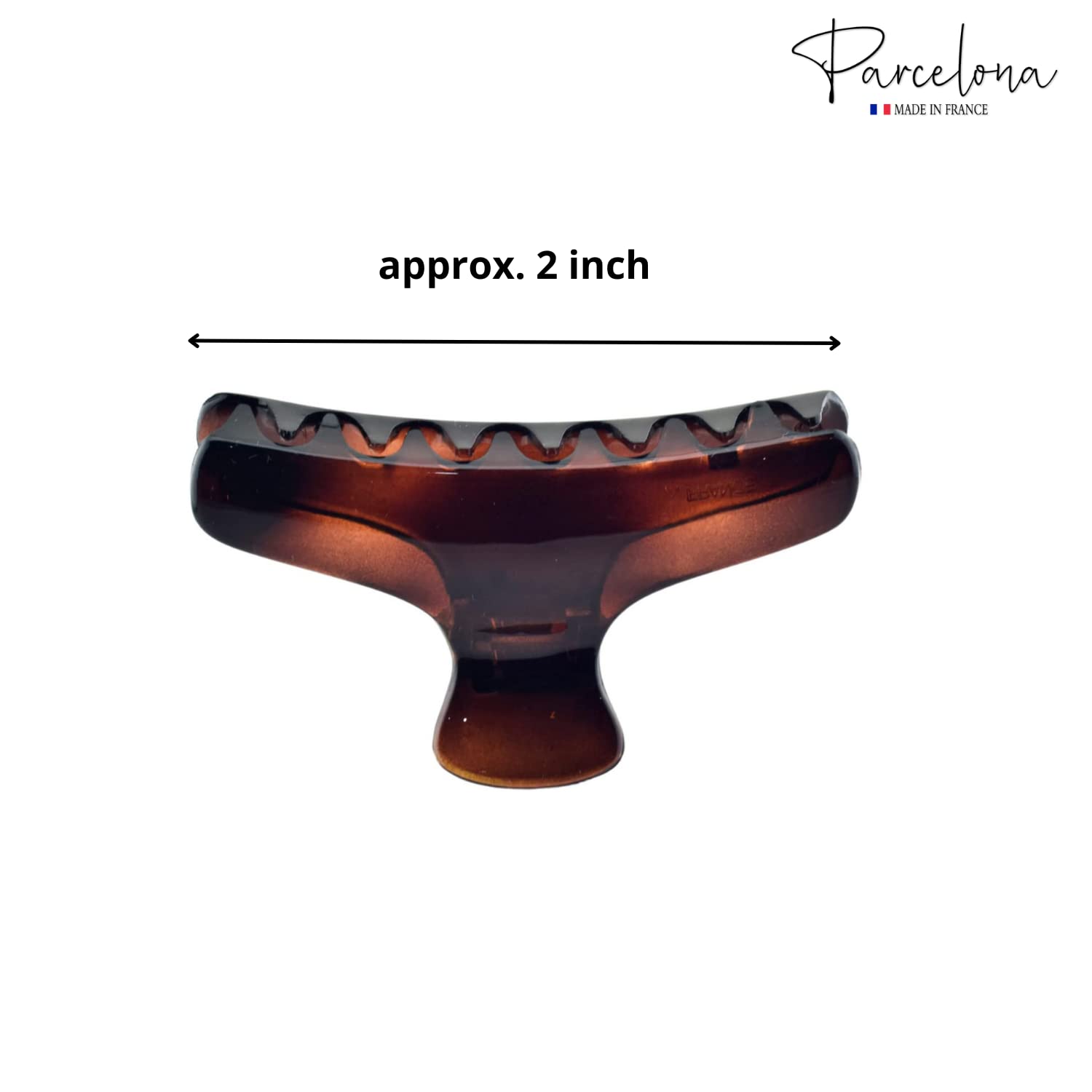 Parcelona French Flat Small Tortoise Brown Shell Narrow Salon Jaw Hair Claw Clip Clutcher Clamp - Image 4