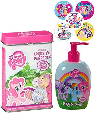 Safety FirstMy Little Pony Band-Aids With Moisturizing Rainbow Punch Scented Hand Soap! Plus Bonus POsitive Reinforcement Stickers