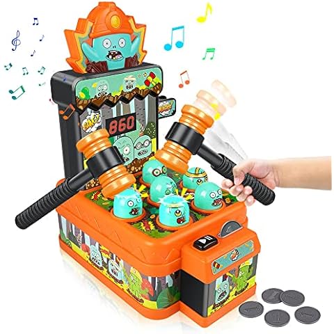 HOGOKIDS Whack Game Mole Toy - Hammering Mini Electronic Arcade Game, Pounding Coin game with 2 Hammers|Interactive Educational Development Game Gift for Toddlers Kids Girls & Boys 3 4 5 6 Years Old Cover
