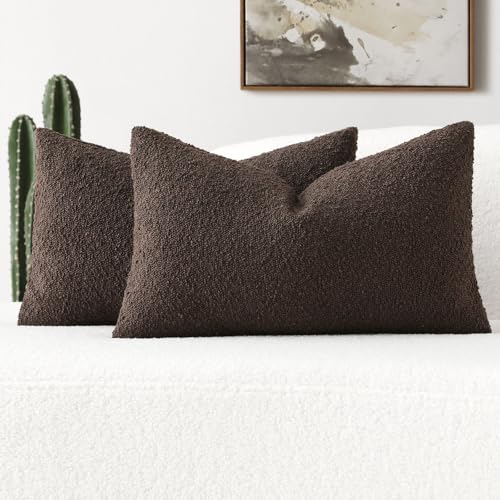 FUTEI Pack of 2 Dark Coffee Decorative Throw Pillow Covers