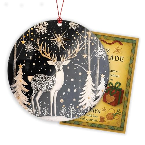 Reindeer Christmas Ornaments 2026, Scandinavian Christmas Decor Ornament, Dated Christmas Ornament 2026, Hanging Indoor Reindeer Christmas Decoration, Elegant Holiday Ornaments