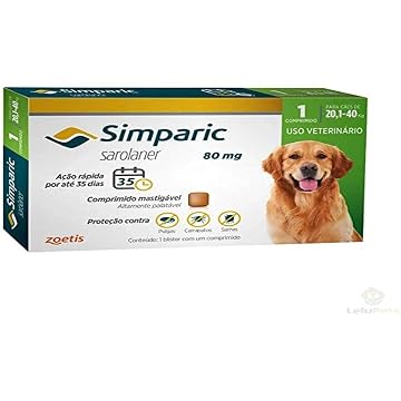 Zoetis Simparic 80mg 20-40kg para cães