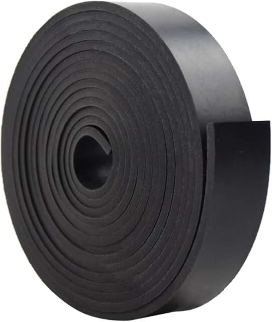 DEVNOL Neoprene Rubber Strip 1/16 (.062)" Thick X 1" Wide X 10'Long Grade 65A for Gasket, Surface Protection, Sealing