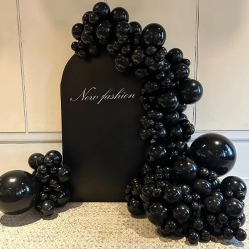 Image of Awenztech 120pcs 5 inch Black Latex Balloons | Graduation, Anniversary, Birthday Party Decorations