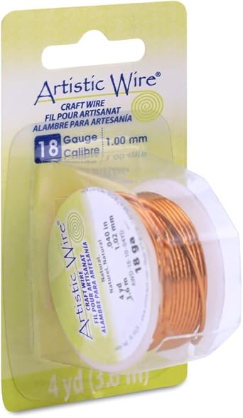 Artistic Wire 18 Gauge Non Tarnish Natural Wire, 4 yd, Copper AWD-18-10-04YD-DUMMY