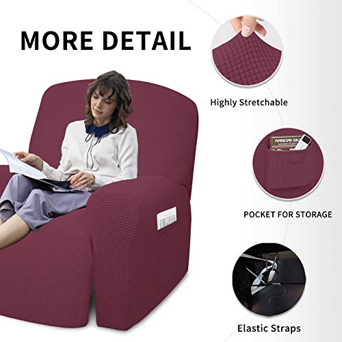 image for Easy-Going 4 Pieces Oversized Recliner Stretch Sofa Slipcover Sofa Cov