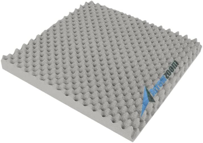 Super Dash (1 Piece) of 50 X 50 X 3 cm Gray Convoluted Egg Crate Acoustic Home Studio Soundproof Treatment Accessories Foam Wall Panel Tiles SD1052 (GRAY)