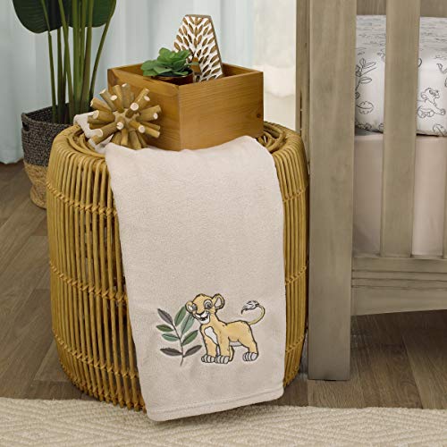 Disney Lion King Leader Of The Pack Grey, Sage, & Yellow Super Soft Baby Blanket With Simba Applique, Grey, Sage, Yellow #TOP1