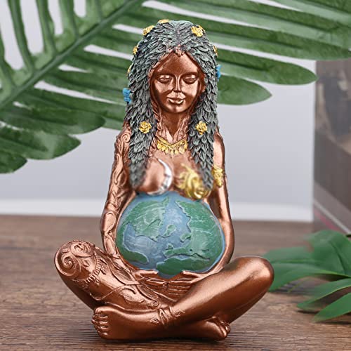 Orenm Gaia Statue,6" H Goddess Statue,Gaia Statue Mother Earth Art Figurine, Earth Mother Goddess Art Statue, For Mother's Day, Earth Day Decoration #TOP1