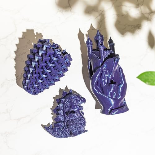 Image of Nebula Purple Chameleon PLA 1.75mm 1kg Color Change Glitter 3D Filament FDM | Blue Glitter sparkle ColorShift Chameleon Hide layer lines Low warping No tangle 1kg spool 2.2lbs for Printer Bambu Prusa