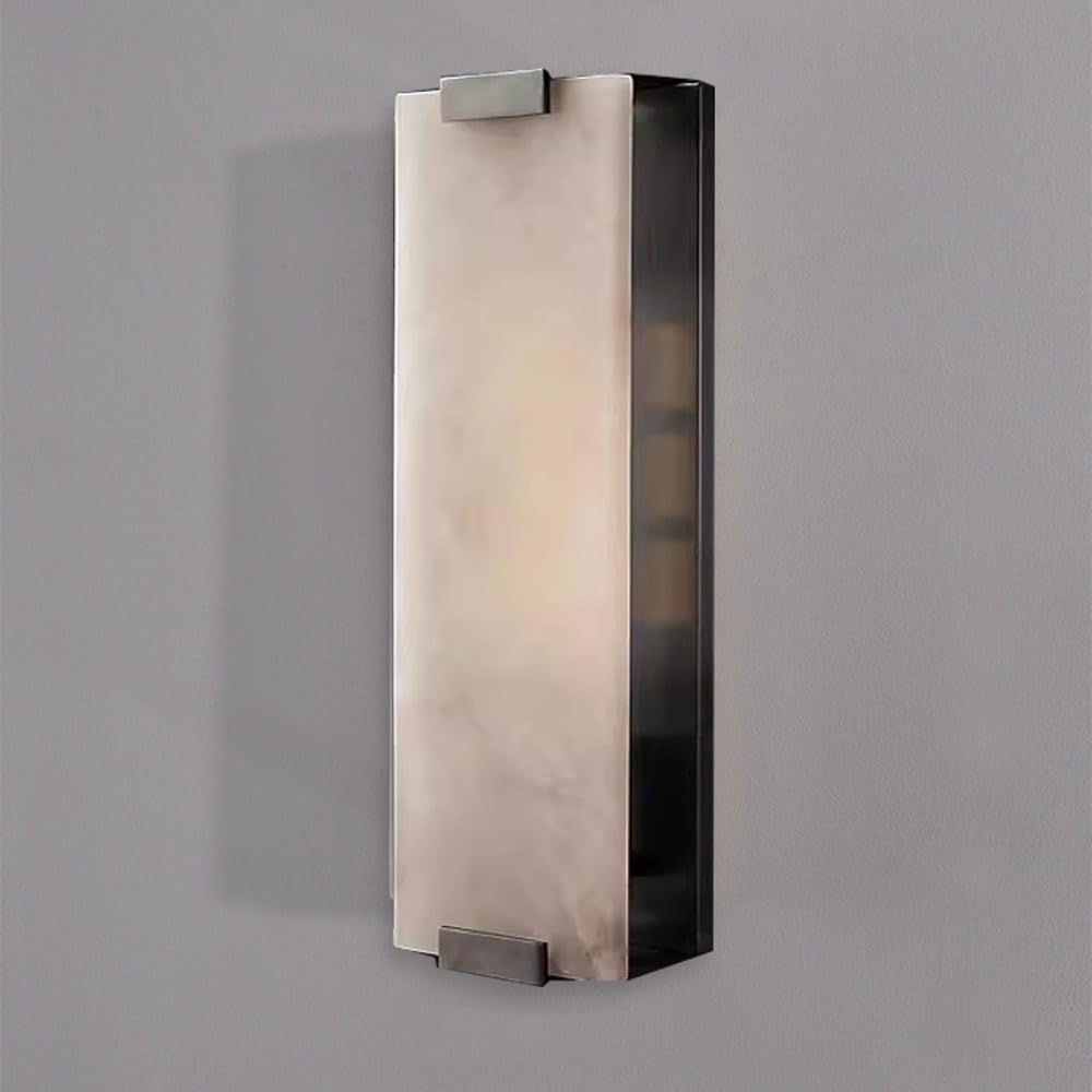 JISHUBO E14 Light Source Alabaster Wall Light, Modern Industrial Style Wall Lamp, Hardwired Indoor Wall Sconce, Restaurant Living Room Balcony Wall Mounted Lighting Fixtures