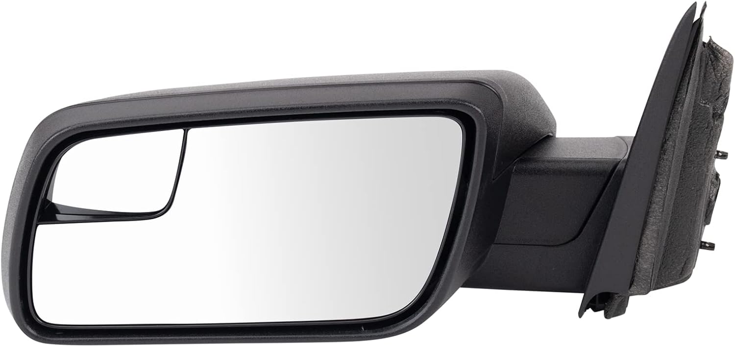 TRQ Driver Side Power Mirror Textured Black with Blind Spot Mirror Compatible with 2013-2019 Ford Flex FO1320443