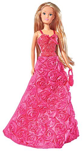 Simba Steffi Love Princess Gala Fashion 105739003 Lot de 2 poupées de Jeu en Forme de Princesse dans Une Magnifique Robe Rose avec Sac à Main, 29 cm, à partir de 3 Ans