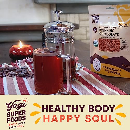Yogi Super Foods Ceremonial Grade Cacao Drinking Chocolate, Cacao Coffee Alternative Caffeine Free - Organic Unsweetened Cacao Drink, Coffee Substitute Gluten Free - Thumbnail 7