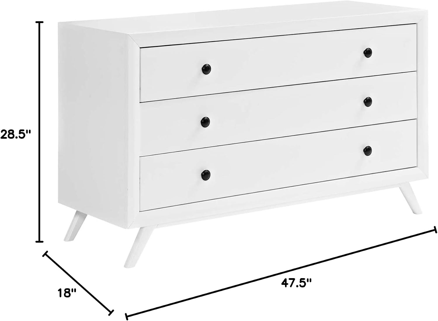 Modway MOD-5241Tracy Mid-Century Modern Wood Dresser in White