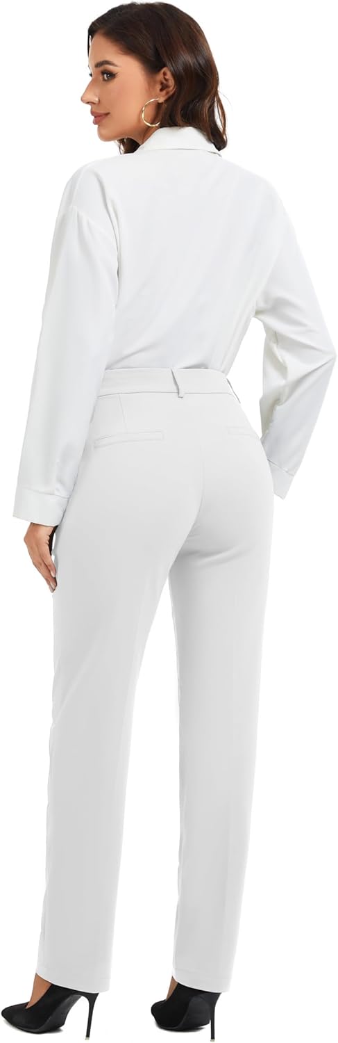 FUNYYZO Women Stretch Business Straight Leg Dress Slacks Pants with Pockets Wear to Work 2026 Casual Suitpants - Image 6