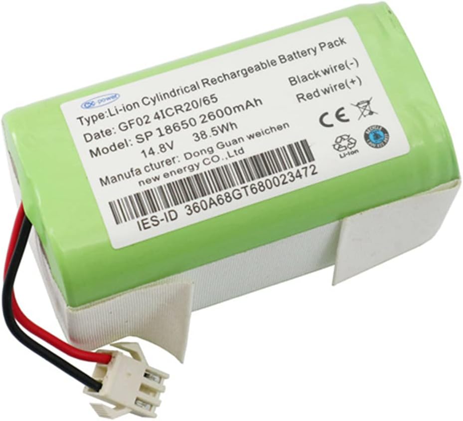14.4V 2600mAh Replacement Battery for Eufy RoboVac 11, 11C, 11S, RoboVac 15C, Deebot N79 N79S - 2 Wire Plug