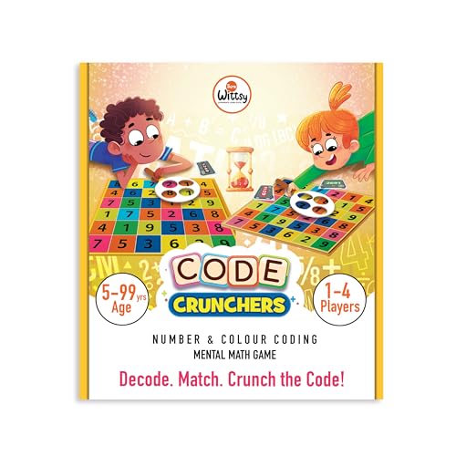 Image of Code Crunchers - Screen-Free Logic & Coding Board Game for Kids, Math Board Game, 250+ Code Cards, 3 Difficulty Levels, Ages 5 to 99, Birthday & Returns Gift for Boys & Girls