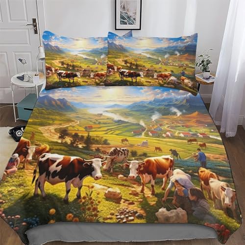 Housse de couette vache hypoallergénique en microfibre douce de coton - 2