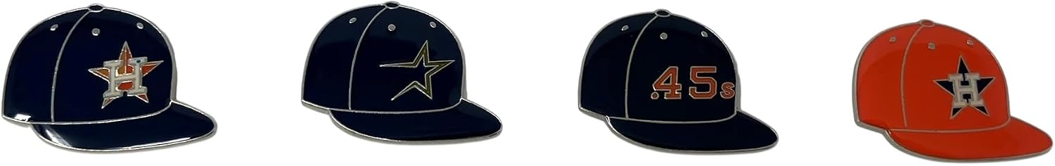 Pro Specialties Group Houston Astros MLB On-Field Cap Timeline Enamel Lapel Pin Set