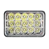 waltyotur Motorcycle 4x6 Inch LED Rectangular Projector Headlight High/Low Sealed Beam Headlamp