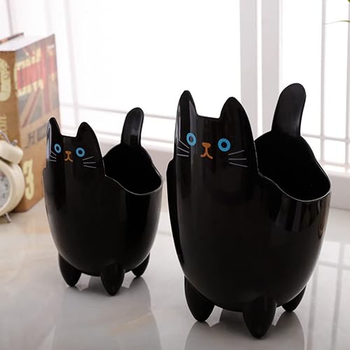 Miniatura 5 de NIOIPXA Cubo de basura pequeño con forma de gato para encimera, lindo cubo de basura de oficina para escritorio, mesa, oficina (blanco)