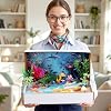 Teyva Daily 60 Pcs Ocean Diorama Kit Habitat Project Box Set 3D Ocean Diorama Supplies Include Under The Sea Animals Figures Artificial Coral Seagrass with Cardboard for DIY Crafts Gifts #4