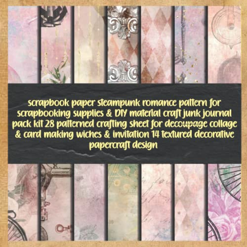 scrapbook paper steampunk romance pattern for scrapbooking supplies & DIY material craft junk journal pack kit 28 patterned crafting sheet for ... 14 textured decorative papercraft design image 2
