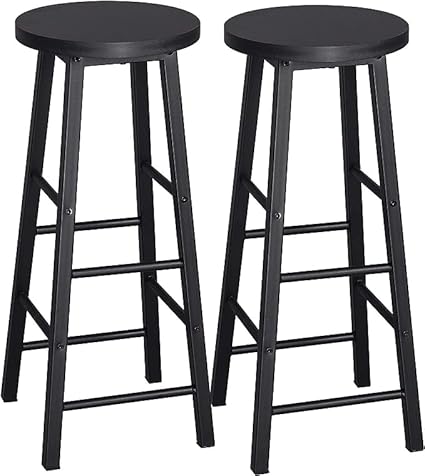 Priti 2 Set Of 2 Bar Stools Bistro Stools - Metal, 22 Cm, 30 Cm, 71 Cm, Black