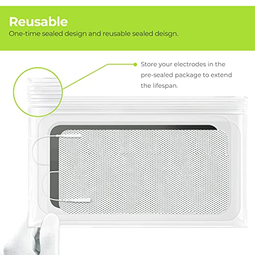 Auvon Extra Large Tens Unit Replacement Pads 4'' X 8" (2 Pcs), Premium Reusable Electrodes Latex-Free Tens Patches With Self-Stick Performance For Waist And Lower Back Pain Relief (Non-Irritating) #TOP5