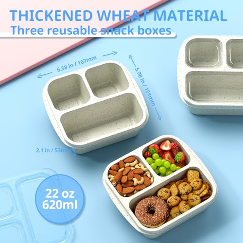 Enstphjoy 8033 Snack Boxes (3 Pack) - Stackable Bento Boxes thumb #1