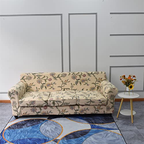 Krfoonn 4 Piece Stretch Sofa Couch Covers For 3 Cushion Couches Printed Sofa Slipcover With 3 Separate Seat Cushion Covers Washable Sofa Slip Covers Furniture Protector For Pets Kids (Sofa, 05), Large #TOP1