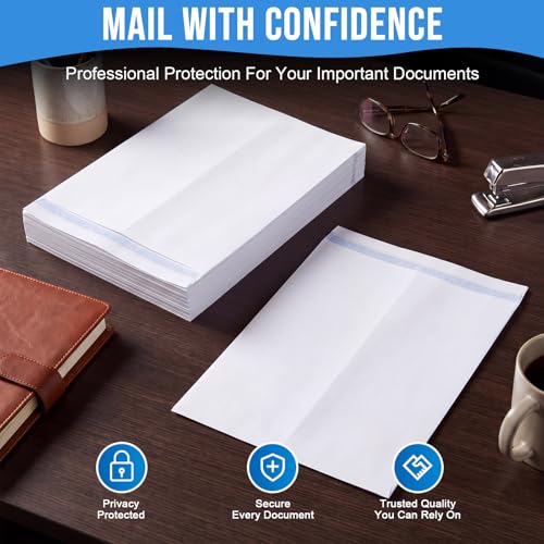 Poola Voidra 50 Pcs 12 x 15 in Self-adhesive Security Catalog Envelopes, Manila Paper, Peel & Seal, Security Tinted Envelopes for Business, Mailing, Document, Magazines(white) — view 6