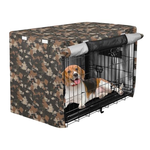 siphylline Camouflage Green Retro Dog Crate Cover