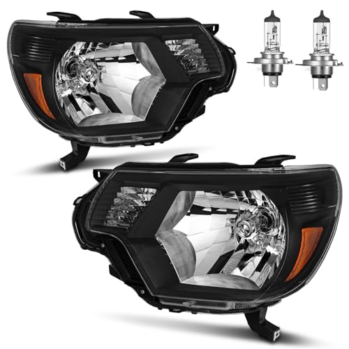 ROADEAL Headlights W/Bulbs for 2012 2013 2014 2015 Toyota Tacoma Halogen Headlamp Replacement Driver & Passenger Side by ROADEAL - Used condition - US$99.62