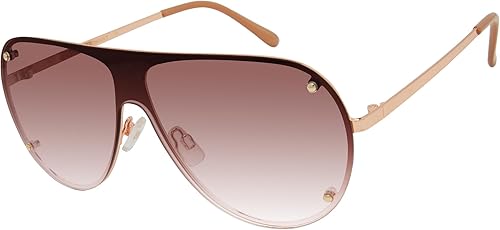 MARTHA STEWART Women's Ms106 Modern Uv400 Protective Shield Aviator Pilot Sunglasses. Timeless Gifts for Her, 140 Mm