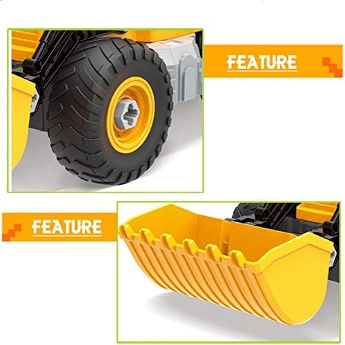 Miniatura 9 de Camión de construcción 5 en 1 DIY 71pcs Ingeniería, tractor, Construye tu propio kit de construcción, vehículo de juguete, niveladora, cazavaveras,