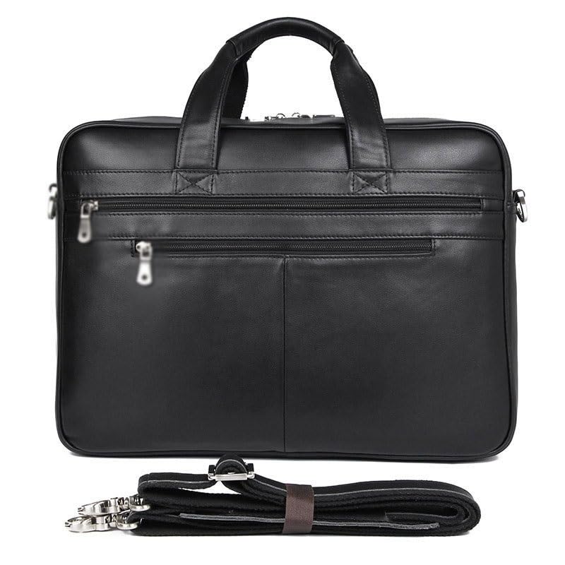 Business men's leather handbag briefcase Comfortable texture leather men's bag4