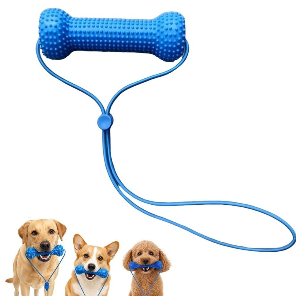 FLKWOP Dual-Action Canine Dental Prop, Dog Dental Chew Toy for Easier Teeth Brushing, Dog Mouth Opener for Teeth Cleaning, Pet Oral Care Accessory for Small Medium Large Dogs, 5.9in