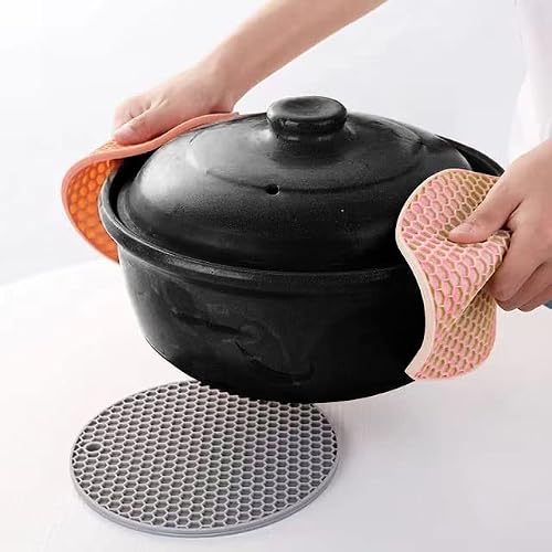 Lactuab 6Pcs Silicone Trivets Mats, Silicone Trivets Mats, Round Trivets Mats, Non-Slip And Heat-Resistant,Thickened(Colorful) #TOP3