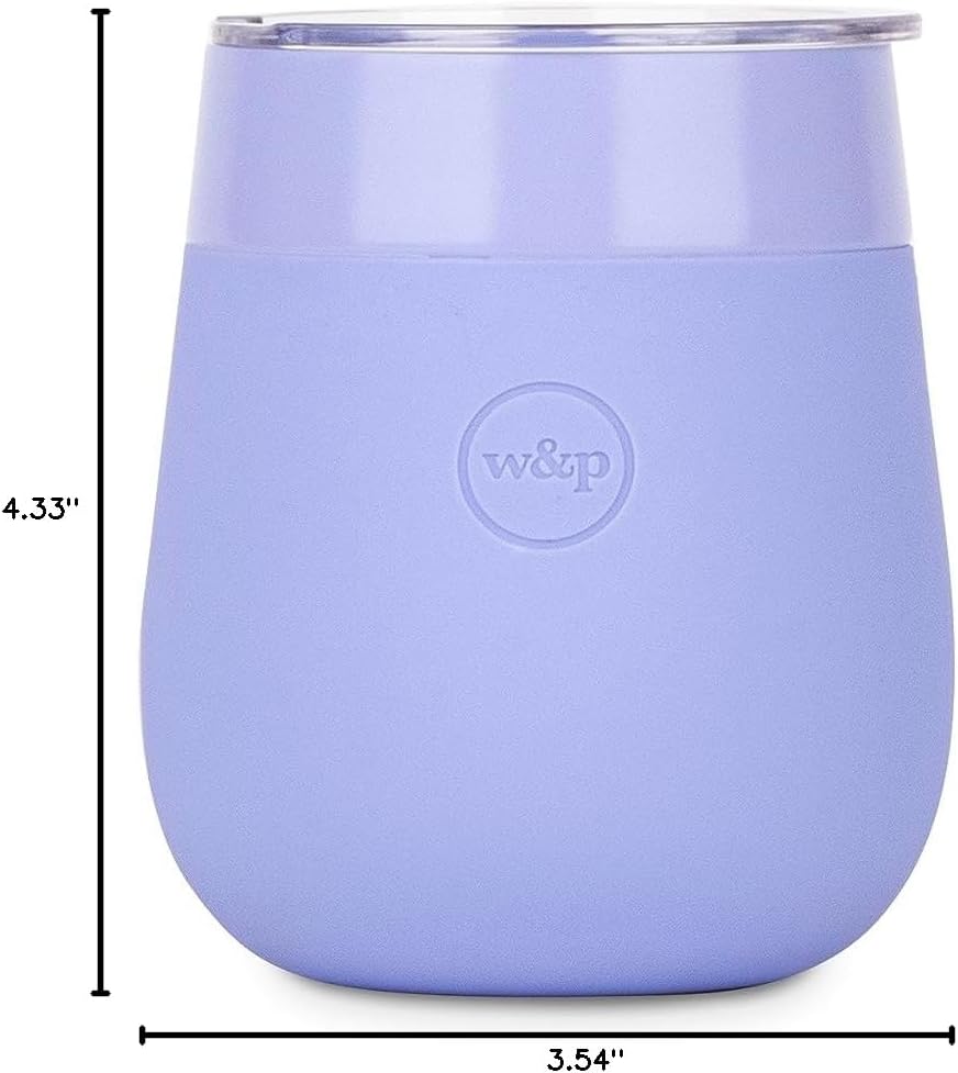 W&P Porter Insulated Glass, 11oz Lavender, Vacuum Insulated Stainless Steel with Ceramic Coating, Leak Proof, Dishwasher Safe - Image 3