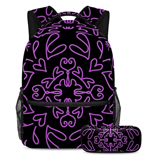 Sac à dos multicolore violet pour fille et garçon, cartable scolaire ado et sac de voyage étudiant