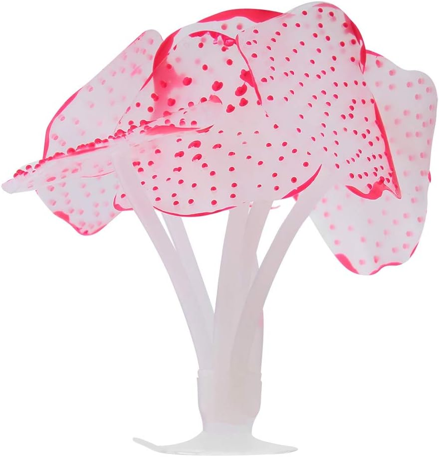 Aquarium Artificial Coral Decoration Silicone Artificial Coral Glowing Effect Plant Decoration Ornament Artificial Fake Coral for Aquarium Decoration Red