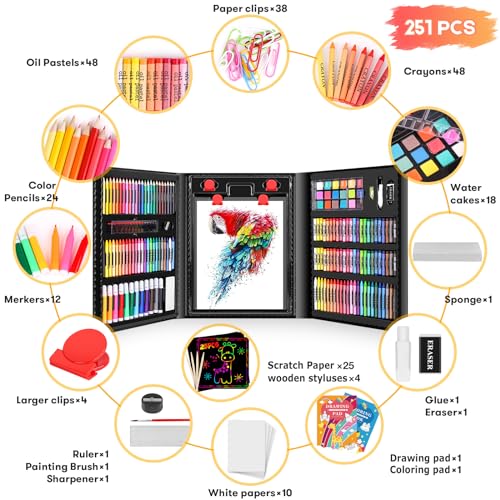 image for iBayam Art Kit, 251-Pack Art Supplies Drawing Kits, Arts and Crafts Gi