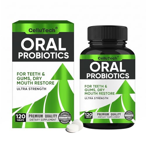Oral Probiotics for Bad Breath Treatment for Adults, 50 Billion CFU Advanced Dental Probiotics for Teeth & Gum Health, Fresh Breath, Dry Mouth Relief, Gut & Immune Support – 120 Lozenges