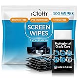 iCloth Large Screen Cleaning Wipes for Electronics, Lint-Free and...