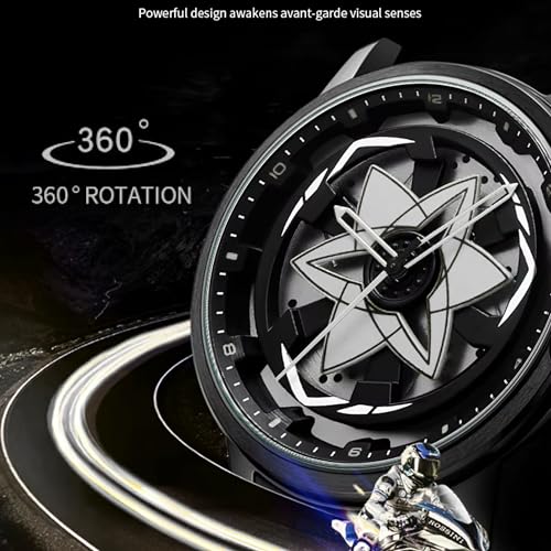 Image of GOLDENIZE FASHION Men Analogue Spinning Wheel Concept Multicolor Star Rotating Dial Stylish Wrist Sports Watches for Men's & Boy's Silicon Magnet Lock Stylish Waterproof Strap-Gift Watch for Men