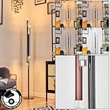  Lampadaire LED Specksta, lampadaire en métal/plastique noir/argenté/cuivré/clair, design moderne, intensité lumineuse réglable en continu par interrupteur au pied, 22 watts, 2100 lumens, 3000 kelvins